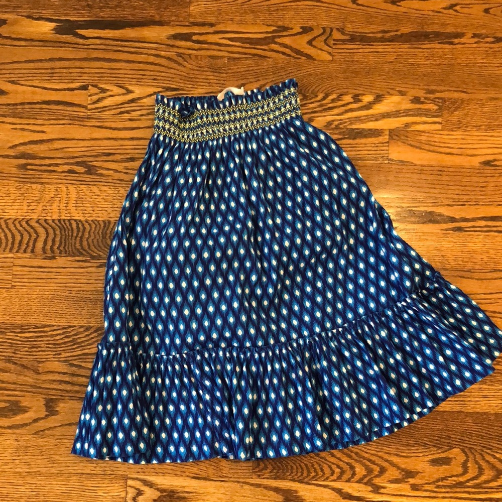 Girls long print mini Boden skirt 8/9